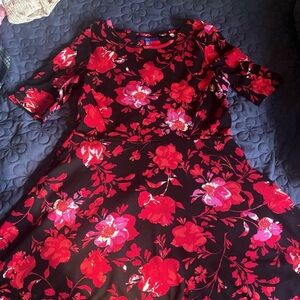 Apt. 9 Red and Black Floral Dress